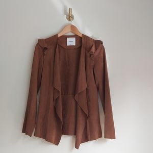 Mango Brown jacket | Suede effect blazer | Brown cardigan